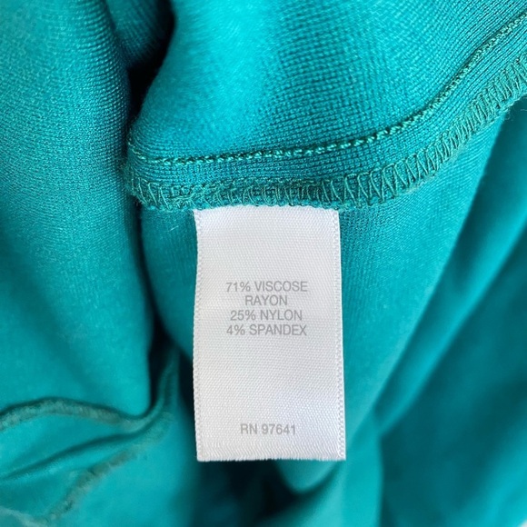 J. Jill Ponte 3/4 Sleeve Crewneck Shift Dress Emerald Green Medium - Picture 6 of 7